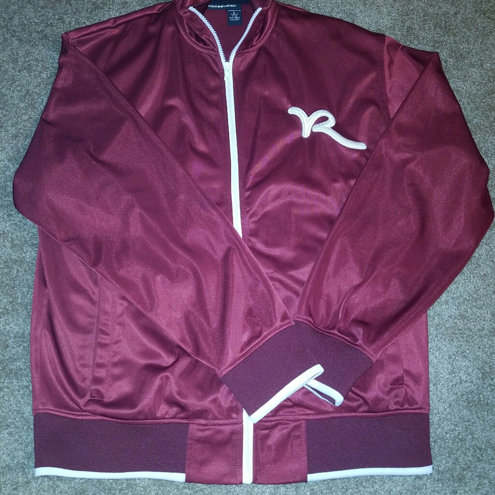 Rocawear Jacket Large Maroon/White